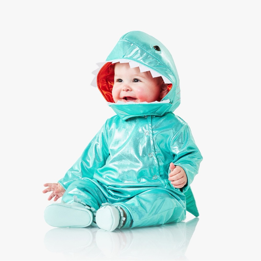Pottery Barn Kids Shiny Aqua Baby Shark Costume